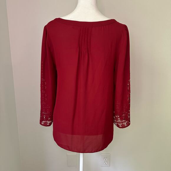 Maeve Anthropologie wine red top size 4 - Picture 4 of 12